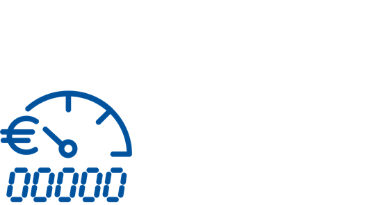 DAF connect higher return per kilometre blue icon